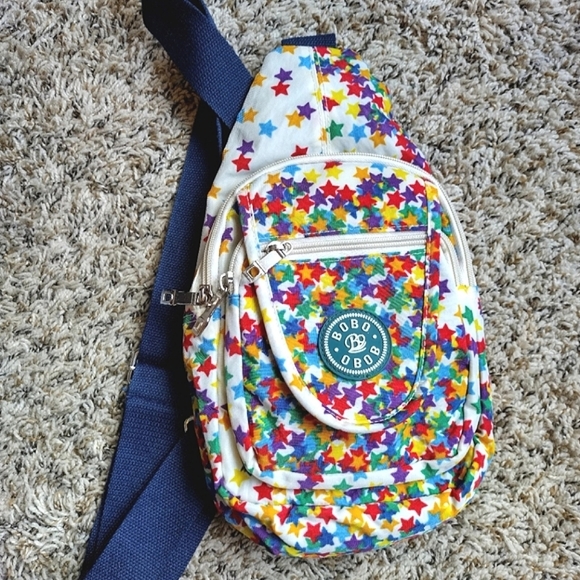 BOBO OBOB Colorful Stars Slingpack Backpack Shoulder Tote Crossbody Purse - Picture 3 of 9